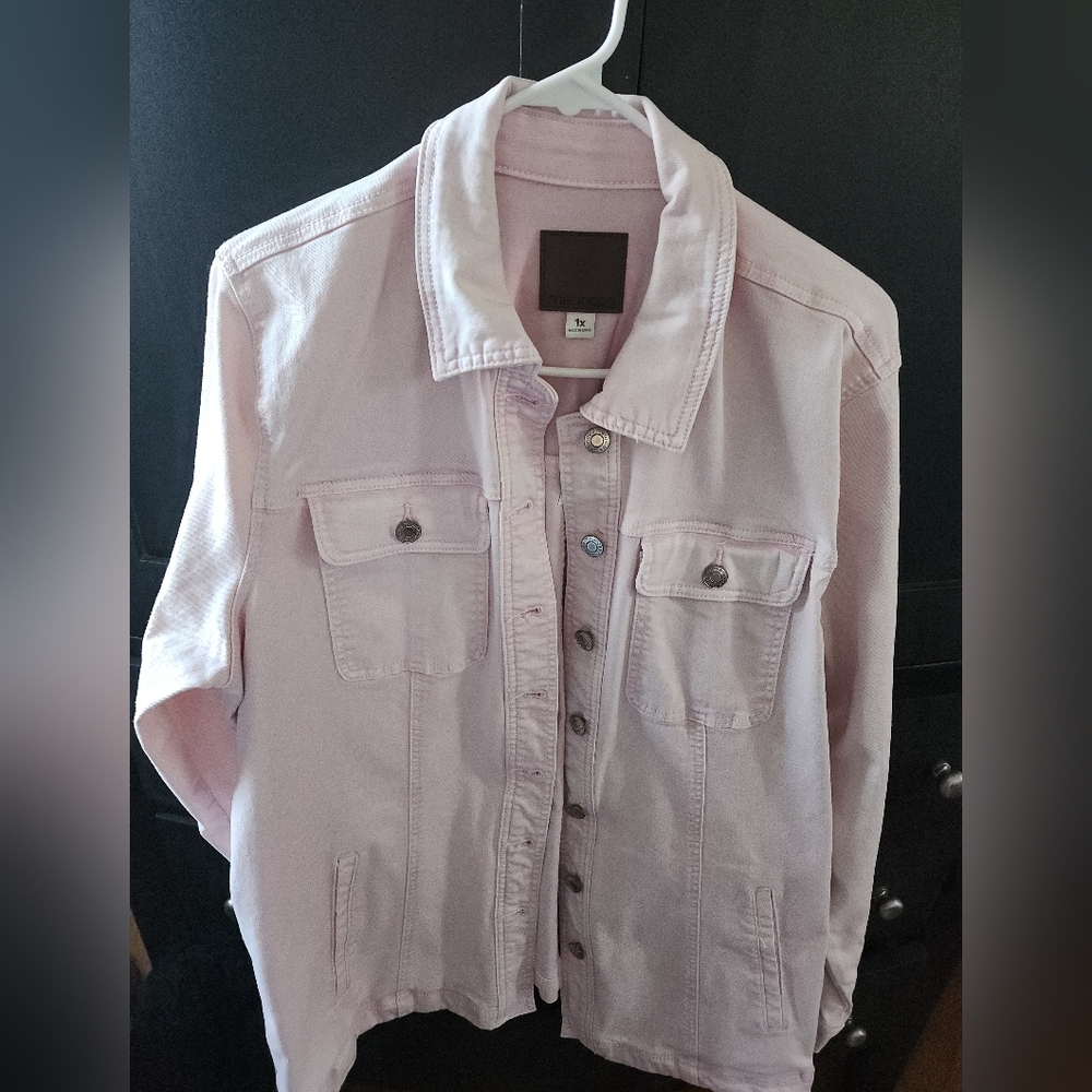 NWT Maurices Light Pink Denim Jacket